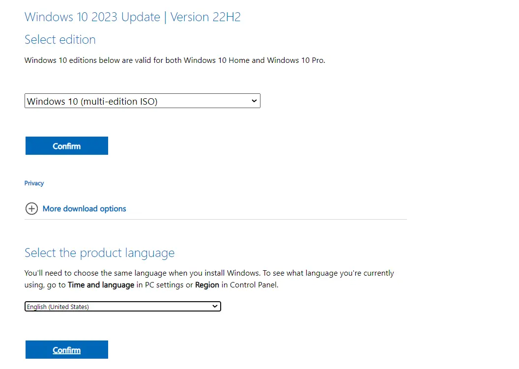 Choose Language and Windows