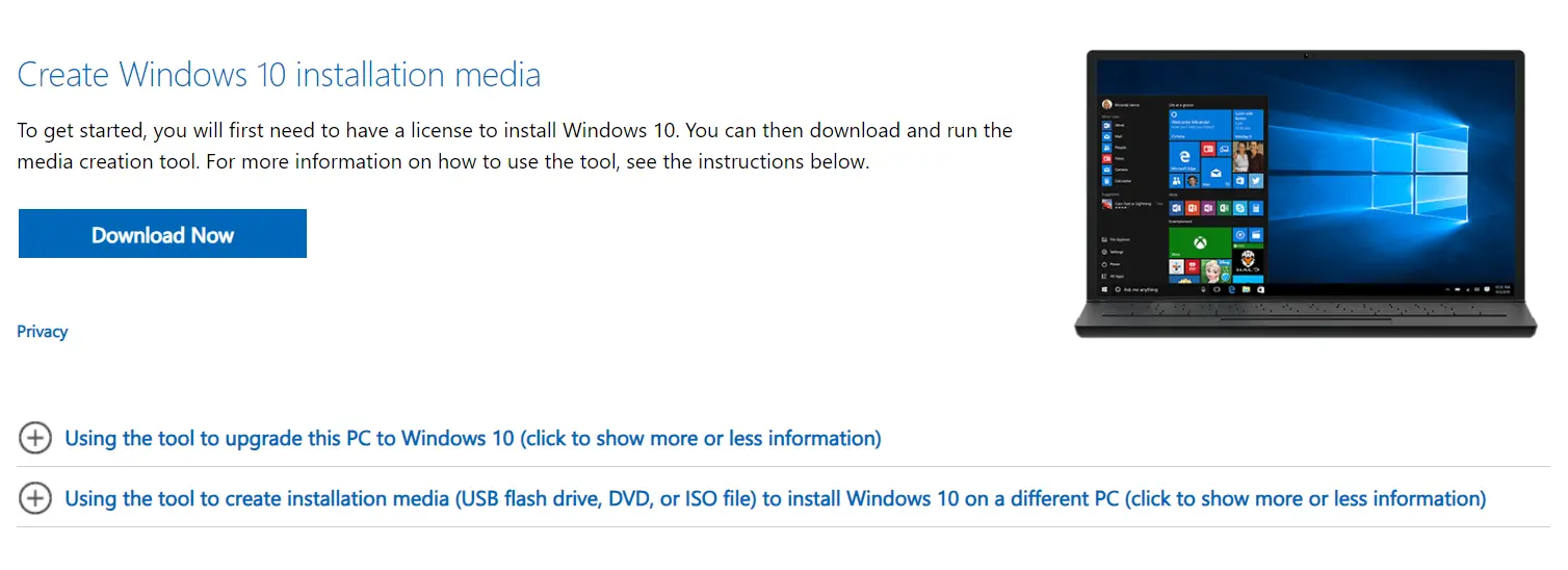 Download Windows 10 using Installation Media - hashtechwave